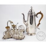 A silver plated egg cruet/breakfast set, Mappin and Webb, early 20th century,