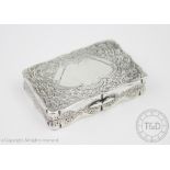 A Victorian silver snuff box, Birmingham 1892 probably Joseph Gloster,