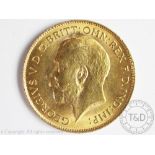 A George V gold half sovereign dated 1914
