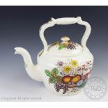 A large size Spode kettle and cover, decorated with fruit and flowers in the Reynolds pattern, 30.