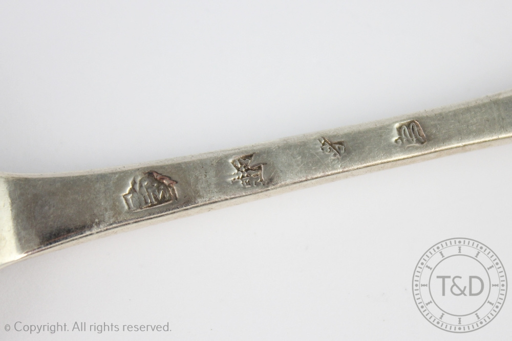 A pair of George II Scottish silver spoons, Edinburgh 1741, probably James Mitchell, - Image 3 of 3