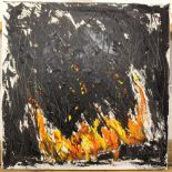 Sheila Benson (Modern British, Shropshire), Oil on canvas, 'Flames', Signed 'SMB',
