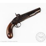 A 19th century percussion pistol stamped 'Conway', with chased action lock,
