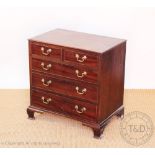 A George III style mahogany and pine chest, of small proportions,