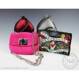 Four British and Italian couture lady's clutch bags comprising;