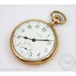 A Waltham Riverside open face pocket watch, 21 jewels 16 size, screw back and front,