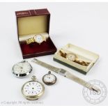 A ladies Rotary wristwatch with brick link integral strap,