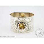 A Victorian silver Scottish design napkin ring, J Goode and Sons, Chester 1900,