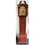 An Edwardian mahogany grandmother clock / small size longcase clock,
