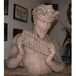 A reconstituted stone bust of Pan, after the antique,