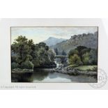 Thomas Greenhalgh (1848-906), Watercolour, River scene north Wales, Signed and dated 1879, 26.