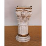 An early 20th century carved and painted wood Corinthian column, 74.
