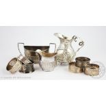 A collection of mixed small silver and plate,