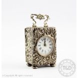 A Victorian silver cased miniature time piece, London 1897,