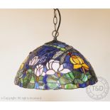Two tiffany style glass lights,