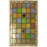 A near set of four late Victorian stained lead glass window panes,