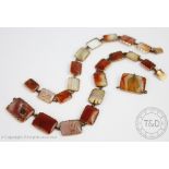 A selection of agate set jewellery,