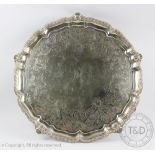 A large Victorian silver salver, R & S Garrard & Co, London 1859,