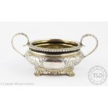A George IV silver twin handled sugar bowl, Rebecca Emes & Edward Barnard I, London 1824,