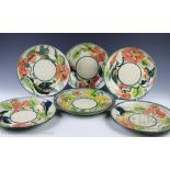 Paul Jackson; seven assorted large studio pottery plates/shallow bowls,