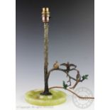 An early 20th century cold painted bronze figural lamp base,