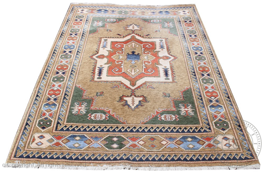 A Belgian machine woven wool carpet,