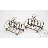 A pair of silver toast racks, J B Chatterley & Sons Ltd, Birmingham 1936,