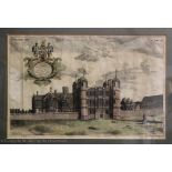 Burgesses after Staney, Coloured engraving, Tixall Hall - seat of Lord Aston Staffordshire,