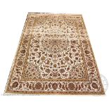 A machine woven Iranian bamboo silk carpet,