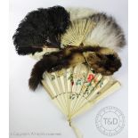 Five assorted late 19th/early 20th century fans comprising;