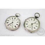 A Victorian silver cased, open face pocket watch, Birmingham 1897, by Thomas Yates, Preston,