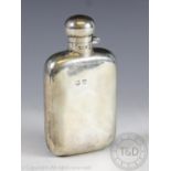 An Edwardian silver hip flask, Sheffield 1903, 2.