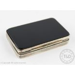 A French Art Deco white metal snuff box,