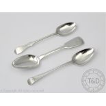 Three silver George III Scottish provincial tea spoons, to include; John Leslie Aberdeen,