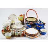 A collection of Art Deco tea wares to include a Regal Ware floral part tea service,