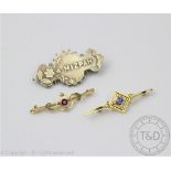 Two late Victorian/Edwardian bar brooches,