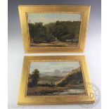 Manner of Frederick Richard Lee (1798-1879), Pair of oils on artists board, River landscapes,