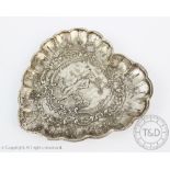 A silver import heart shaped tray, John George Piddington, London 1902,