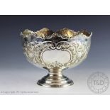 A large silver rose bowl, Hammond, Creake & Co, Sheffield 1911,