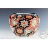 A 19th century Chinese porcelain Imari palette jardiniere,