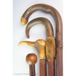 Four walking sticks / canes (4)