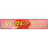 A vintage Jones Sewing Machines vitreous enamel advertising sign, 12.