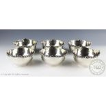 A set of six '900' standard silver finger bowls,
