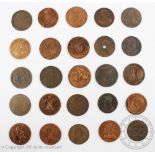 A collection of 18th century half penny tokens (25) (1 tray)