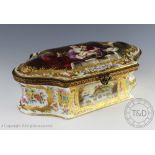A Sevres porcelain gilt mounted casket and cover,