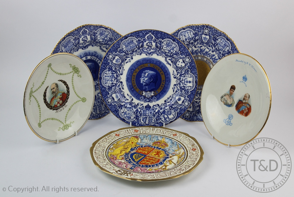 A collection of six royal commemorative plates,