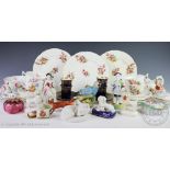 A collection of ceramics and glass, to include; a Coalport florally decorated part tea service,