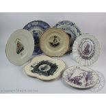 Seven 19th century Queen Victoria commemorative plates, comprising an octagonal coronation plate 22.