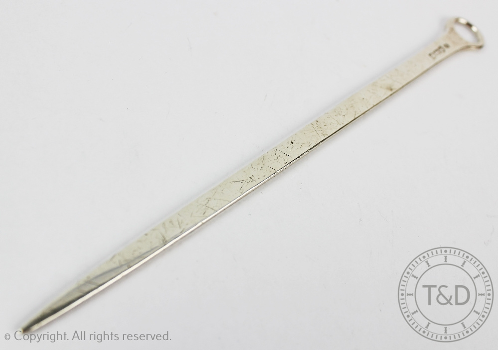 A George IV Silver meat skewer, Randall Chatterton, London 1821, of plain polished form, 27.