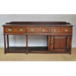 An 18th century and later oak dresser, possibly Welsh,